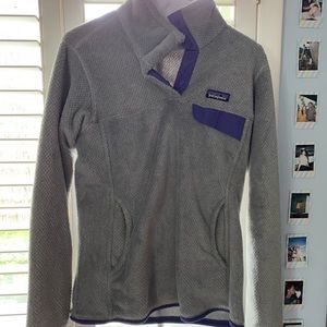 Gently worn Patagonia grey with purple trim jacket